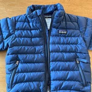 Patagonia navy toddler down sweater jacket.